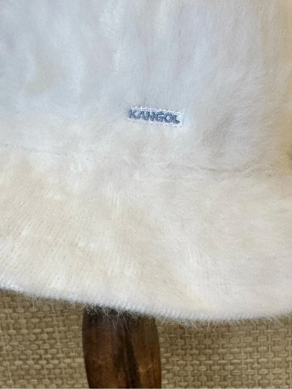 VTG 1980s-90s Kangol Furgora Casual Bucket Hat White Fluffy Angora Blend M